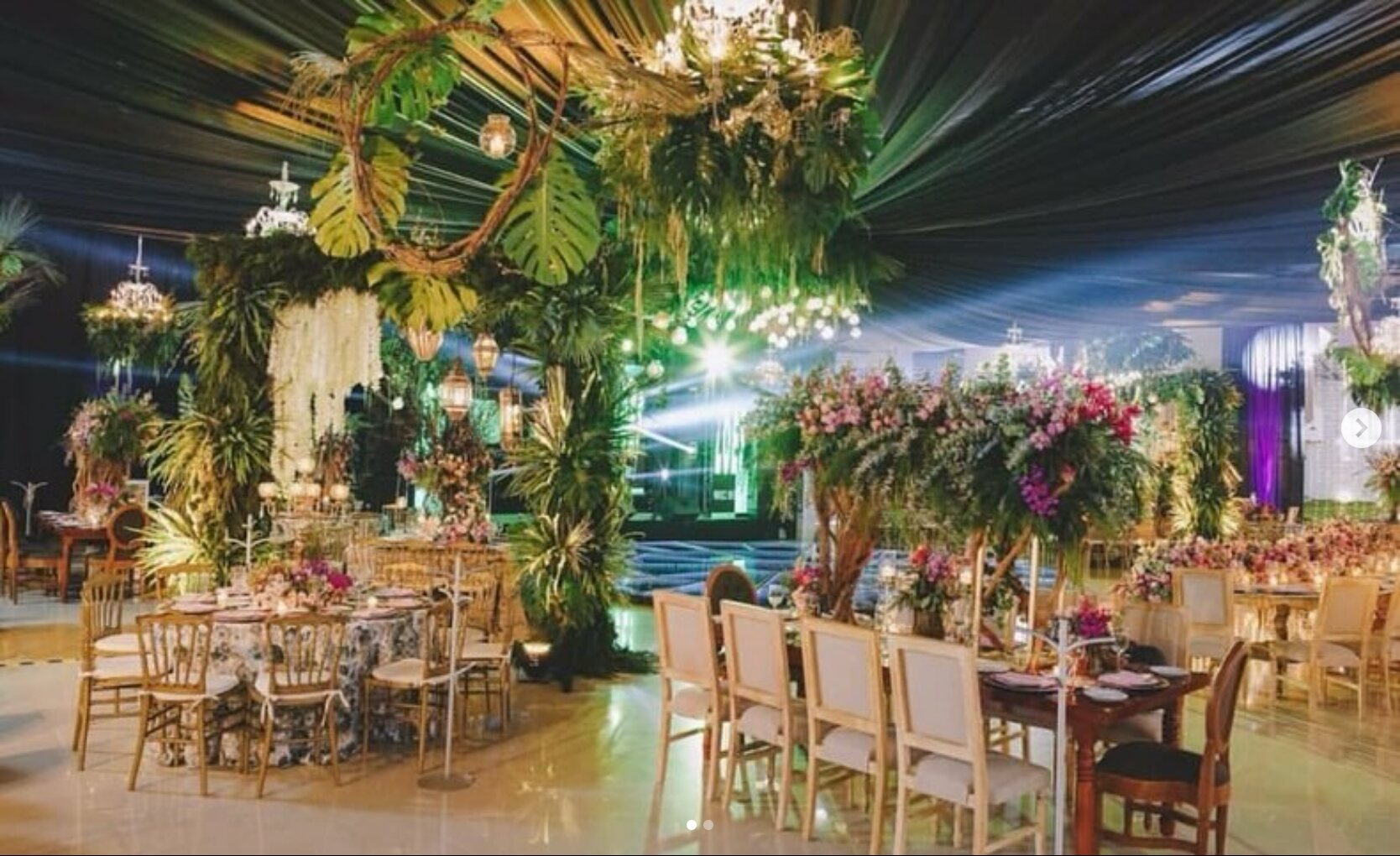 Ambientación tropical de evento